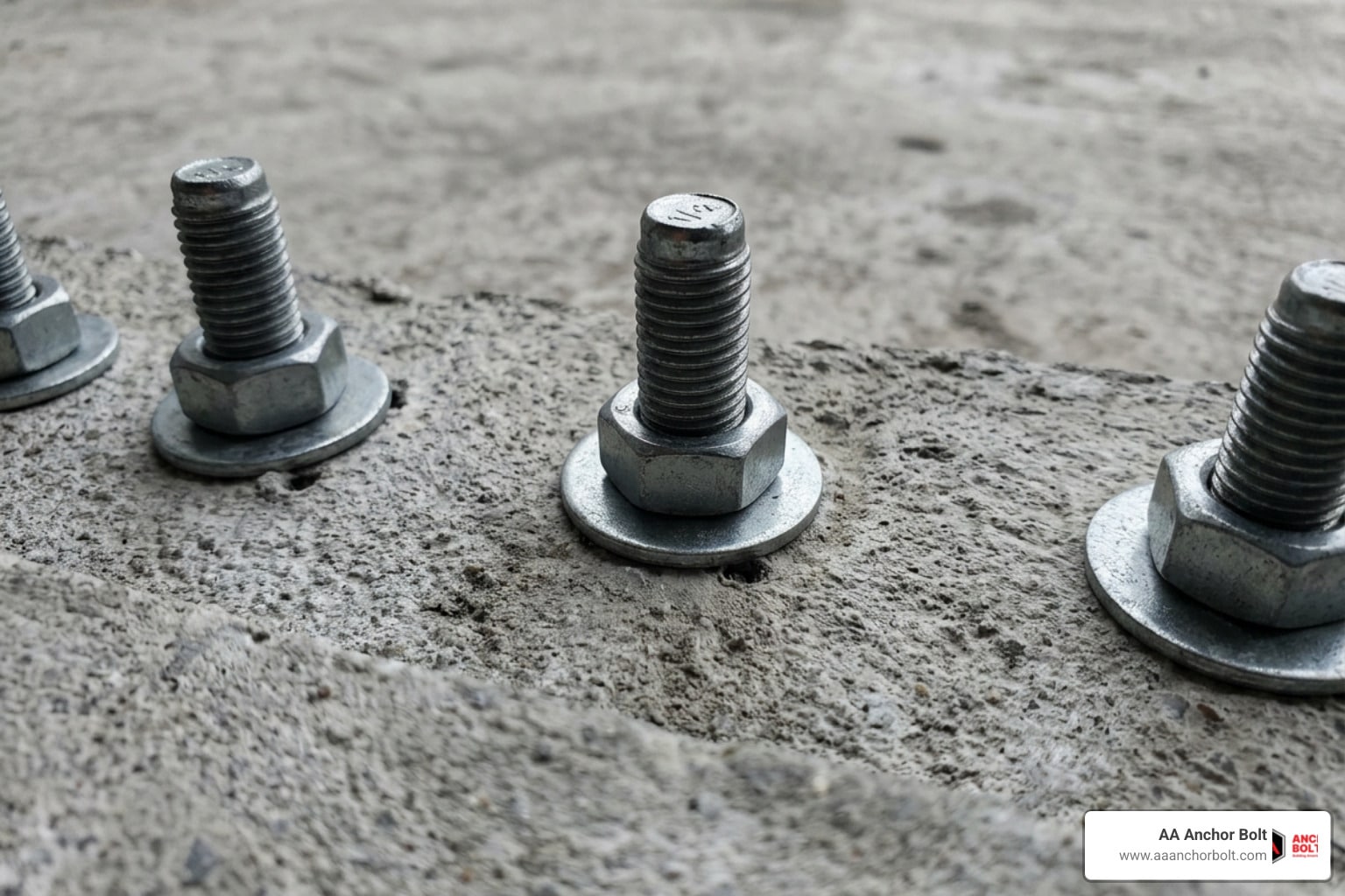 galvanized expansion anchors installed in concrete